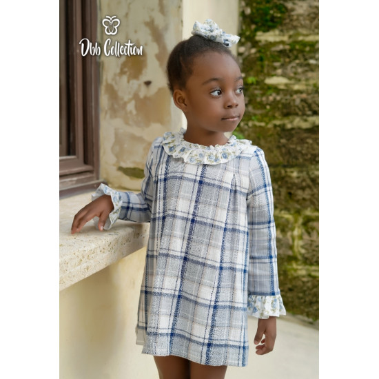 17118 فستان اسباني كاروهات ازرق 17118 فستان اسباني كاروهات ازرق