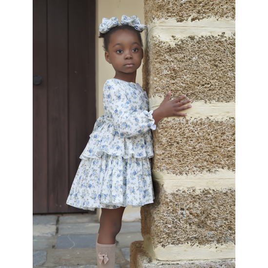 17102 فستان اسباني طبقات بورد الجوري (ازرق) 17102 فستان اسباني طبقات بورد الجوري (ازرق)