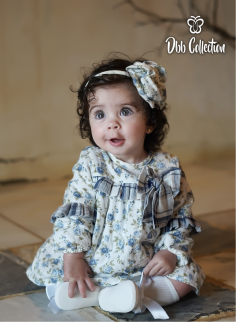 17104  طقم بناتي فستان وكلوت   بورد الجوري