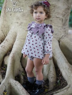 17304 طقم بناتي فستان وكلوت   