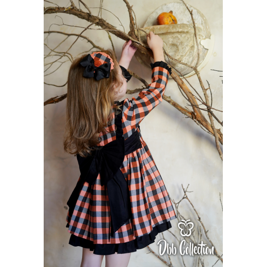 16802فستان اسباني كاروهات برتقالي 16802فستان اسباني كاروهات برتقالي