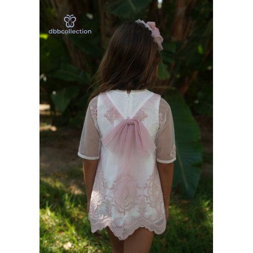 19415  فستان اسباني مطرز  بأكمام شفافه للمناسبات