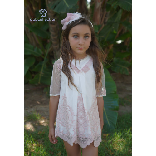 19415  فستان اسباني مطرز  بأكمام شفافه للمناسبات