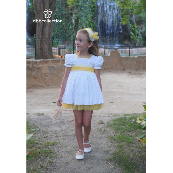 17602  فستان اسباني  أصفر