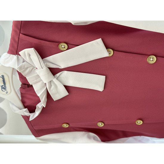 مريول مدرسي وردي متصل 14467