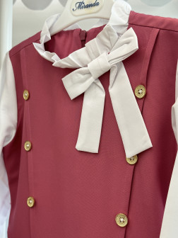 مريول مدرسي وردي متصل 14467 مريول مدرسي وردي متصل 14467