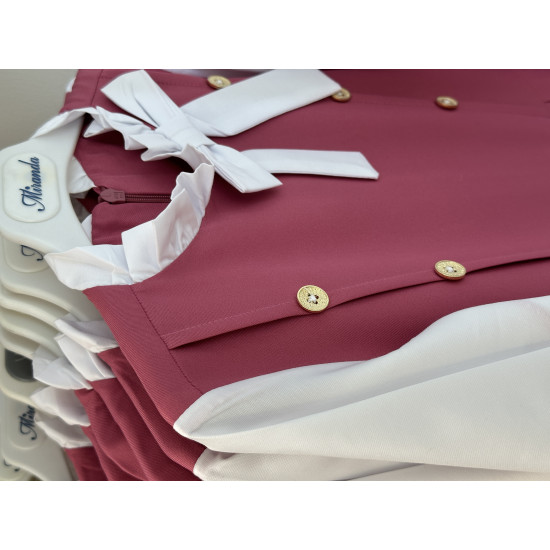 مريول مدرسي وردي متصل 14467