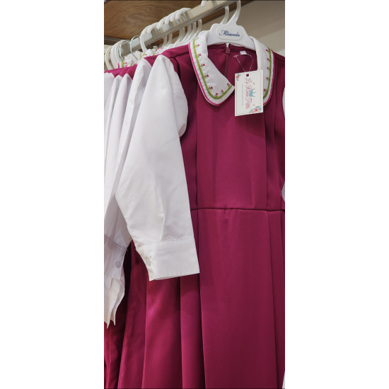 مريول مدرسي  متصل كلر مطرز  144623