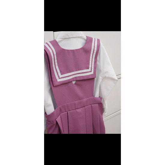 مريول مدرسي من قطعتين لون بنفسجي قميص أبيض 144621 مريول مدرسي من قطعتين لون بنفسجي قميص أبيض 144621