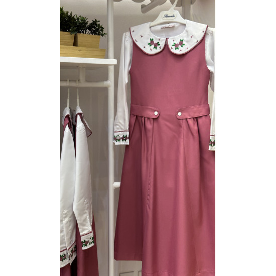 مريول مدرسي وردي من قطعتين 144628 مريول مدرسي وردي من قطعتين 144628