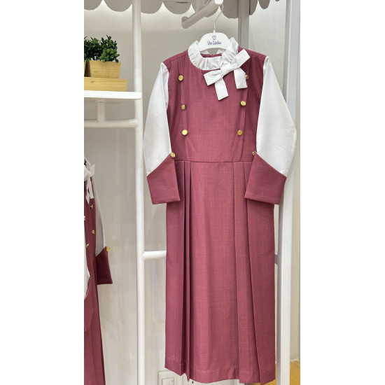 مريول مدرسي وردي متصل 14467 مريول مدرسي وردي متصل 14467