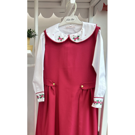 قميص مدرسي بتطريز فوشي ((( قميص فقط ))) 144640 قميص مدرسي بتطريز فوشي ((( قميص فقط ))) 144640