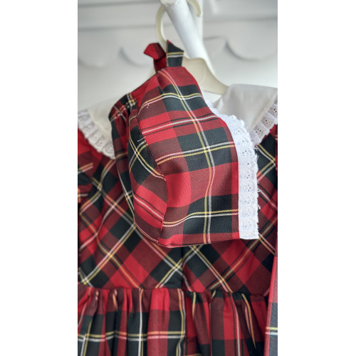 فستان كاروهات مع قبعة 240021 فستان كاروهات مع قبعة 240021