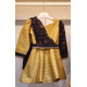 240105 فستان ذهبي مع كشميري أسود 240105 فستان ذهبي مع كشميري أسود