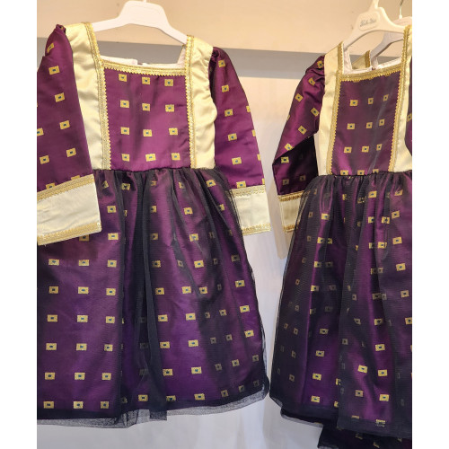 240114 فستان شعبي توتي نقش مربع 240114 فستان شعبي توتي نقش مربع