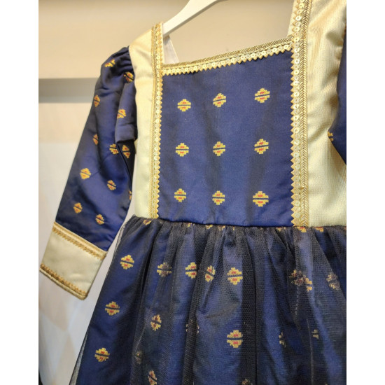 240111 فستان شعبي كحلي منقش 240111 فستان شعبي كحلي منقش