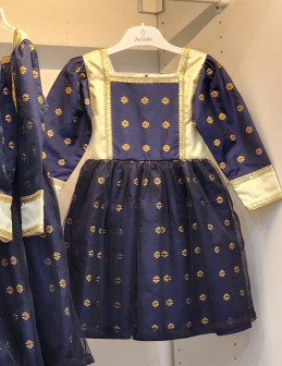 240111 فستان شعبي كحلي منقش