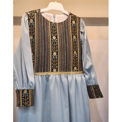 240153 جلابية شعبية سماوي مطرزة 240153 جلابية شعبية سماوي مطرزة