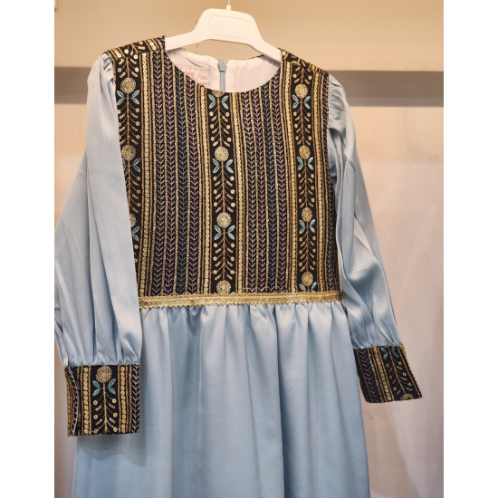 240153 جلابية شعبية سماوي مطرزة 240153 جلابية شعبية سماوي مطرزة