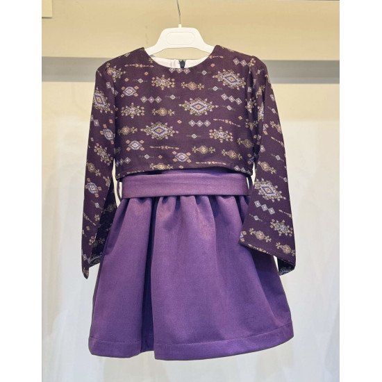 240107 فستان بنفسجي كشميري من قطعتين 240107 فستان بنفسجي كشميري من قطعتين