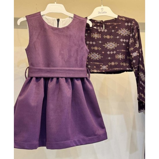 240107 فستان بنفسجي كشميري من قطعتين 240107 فستان بنفسجي كشميري من قطعتين