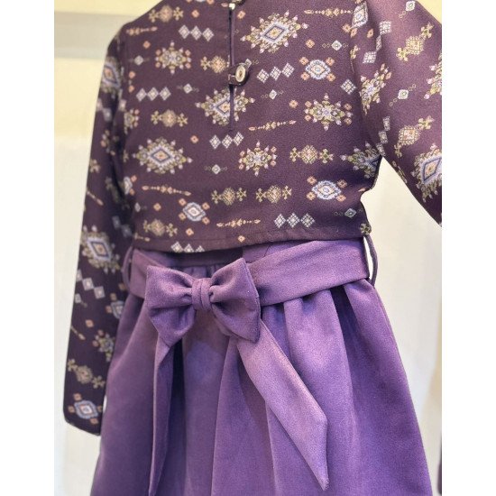 240107 فستان بنفسجي كشميري من قطعتين 240107 فستان بنفسجي كشميري من قطعتين