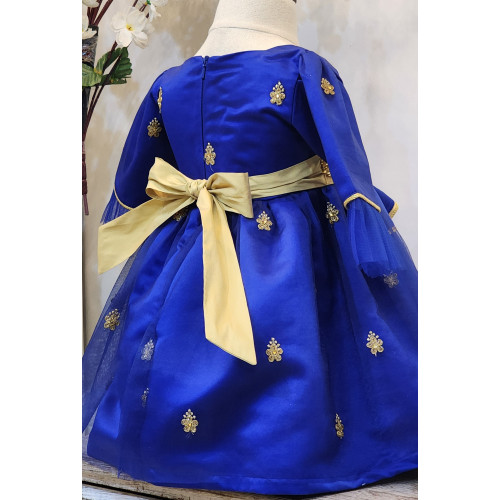 240123 فستان للمناسبات نيلي مطرز بذهبي 240123 فستان للمناسبات نيلي مطرز بذهبي