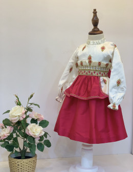 240165 فستان للمناسبات فوشي مطرز مع قبعة 240165 فستان للمناسبات فوشي مطرز مع قبعة