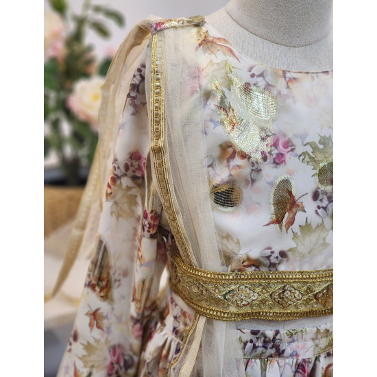 240183 بدلة هندي توب وتنورة وشال 