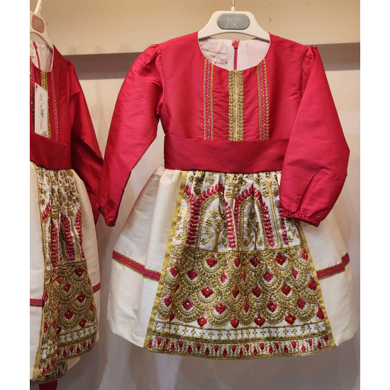 240170 فستان للمناسبات فوشي مطرز مع شك ذهبي 240170 فستان للمناسبات فوشي مطرز مع شك ذهبي