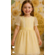 240370 فستان اصفر مع تول منقط مزين بالدانتيل 240370 فستان اصفر مع تول منقط مزين بالدانتيل