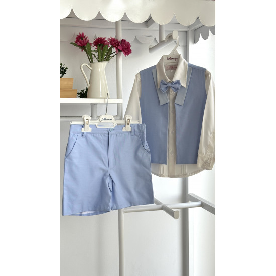 بدلة ولادي أزرق شورت من ٤ قطع240386 بدلة ولادي أزرق شورت من ٤ قطع240386