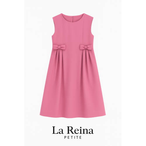 مريول مدرسي وردي قطعتين مريول وردي بفيونكات مع قميص مطرز أبيض 240421 مريول مدرسي وردي قطعتين مريول وردي بفيونكات مع قميص مطرز أبيض 240421