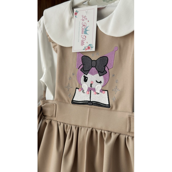 مريول (( رياض أطفال )) بيج مطرز بشخصية كرومي مع قميص 144736 مريول (( رياض أطفال )) بيج مطرز بشخصية كرومي مع قميص 144736