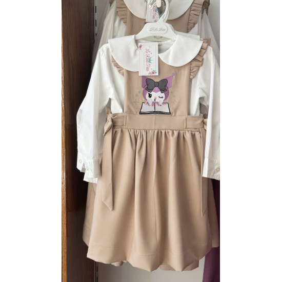 مريول (( رياض أطفال )) بيج مطرز بشخصية كرومي مع قميص 144736 مريول (( رياض أطفال )) بيج مطرز بشخصية كرومي مع قميص 144736