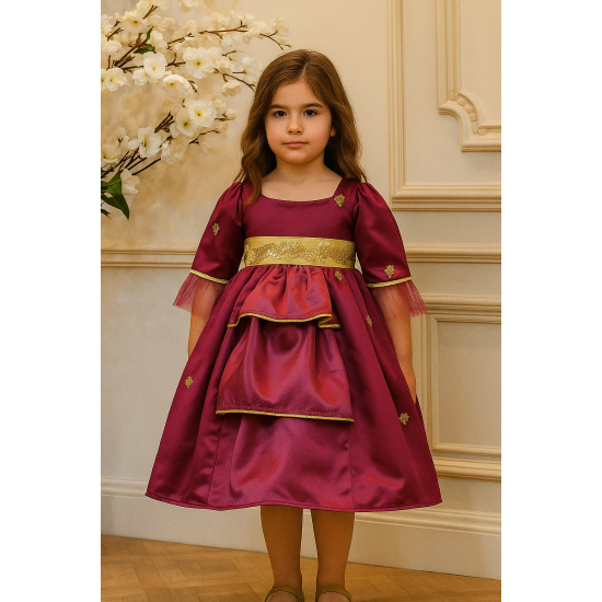 240124 فستان للمناسبات ارجواني بتطريز ذهبي 240124 فستان للمناسبات ارجواني بتطريز ذهبي