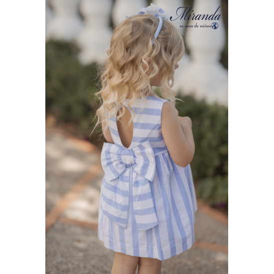 370232V فستان اسباني مقلم ازرق 370232V فستان اسباني مقلم ازرق