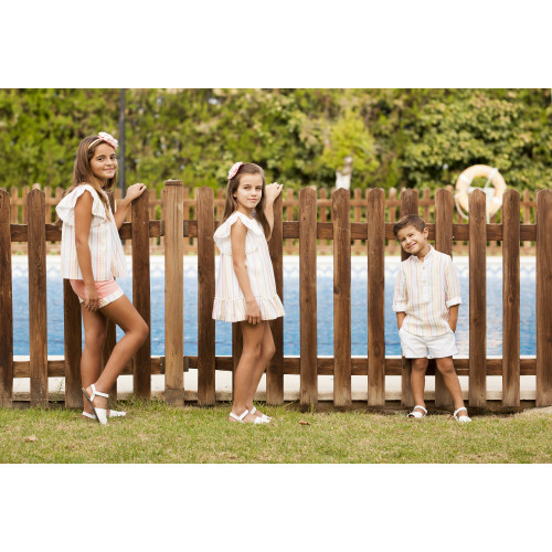 9067 بدلة بقميص مقلم وشورت