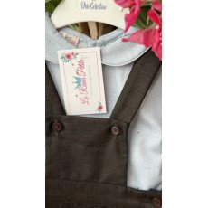 بدلة ولادي قميص سماوي بأكمام طويلة وشيال بني 240621 بدلة ولادي قميص سماوي بأكمام طويلة وشيال بني 240621