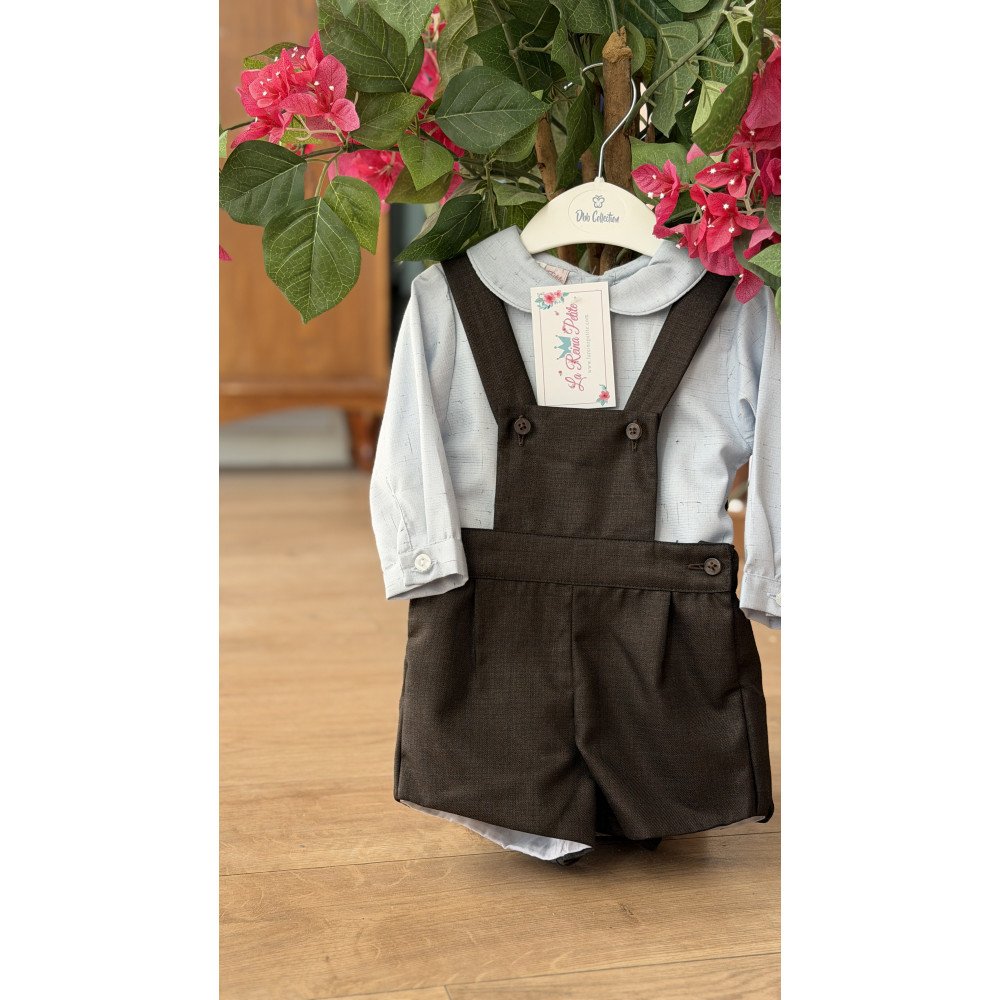 بدلة ولادي قميص سماوي بأكمام طويلة وشيال بني 240621 بدلة ولادي قميص سماوي بأكمام طويلة وشيال بني 240621