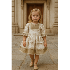    فستان بناتي كلاسيك بنقشة ناعمة وطبقات أنيقة – لون بيج عاجي240467