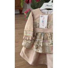 فستان شعبي وردي مطرز 240617