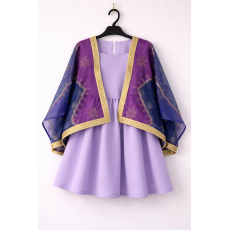 فستان بناتي بنفسجي مع شال اكمام مطرّز وتفاصيل ذهبية 240471