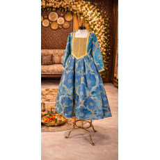 فستان اورجنزا مميز مطرز بنقوش وزخارف - درجات الأخضر التيفاني -   240474