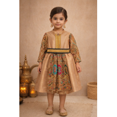 فستان شعبي بيج مع حزام 240480