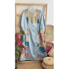 جلابية زرقاء مطرزة للسن المحير والمحجبات 240639