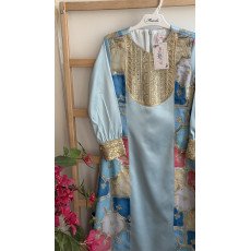 جلابية زرقاء مطرزة للسن المحير والمحجبات 240639