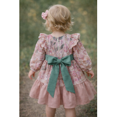 فستان بناتي من القطن المطرز بالترتر   وكشكش جانبي – ستايل كلاسيكي راقٍ 240491