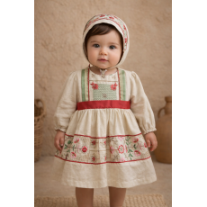 فستان بناتي مع قبعة – تصميم تراثي ناعم 240656