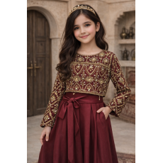 جلابية شعبية برغندي للسن المحير والمحجبات 240661